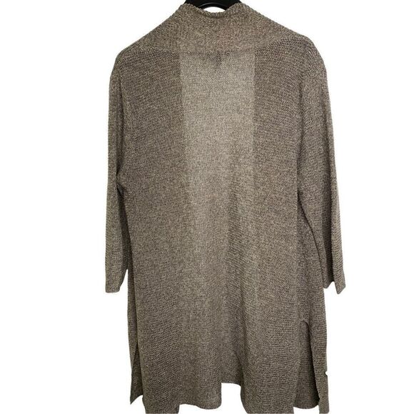 Eileen Fisher cardigan sweater long sleeve size large light gray - Picture 2 of 5